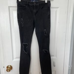 Hollister girl’s black jeans, waist 25. Midrise superskinny. Stretch